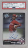 Sixto Sanchez from the 2017 Bowman Chrome set graded by PSA and given an overall grade of 10.