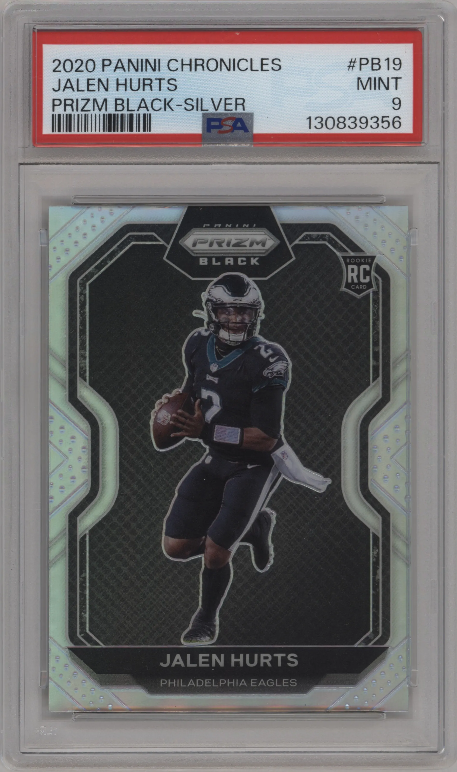 2020 Panini Chronicles Prizm Black Jalen Hurts Silver #PB-19 PSA 9