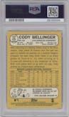 Cody Bellinger from the 2017 Topps Heritage High Number set featuring a Purple Hot Box Refractor parallel graded by PSA and given an overall grade of 10.