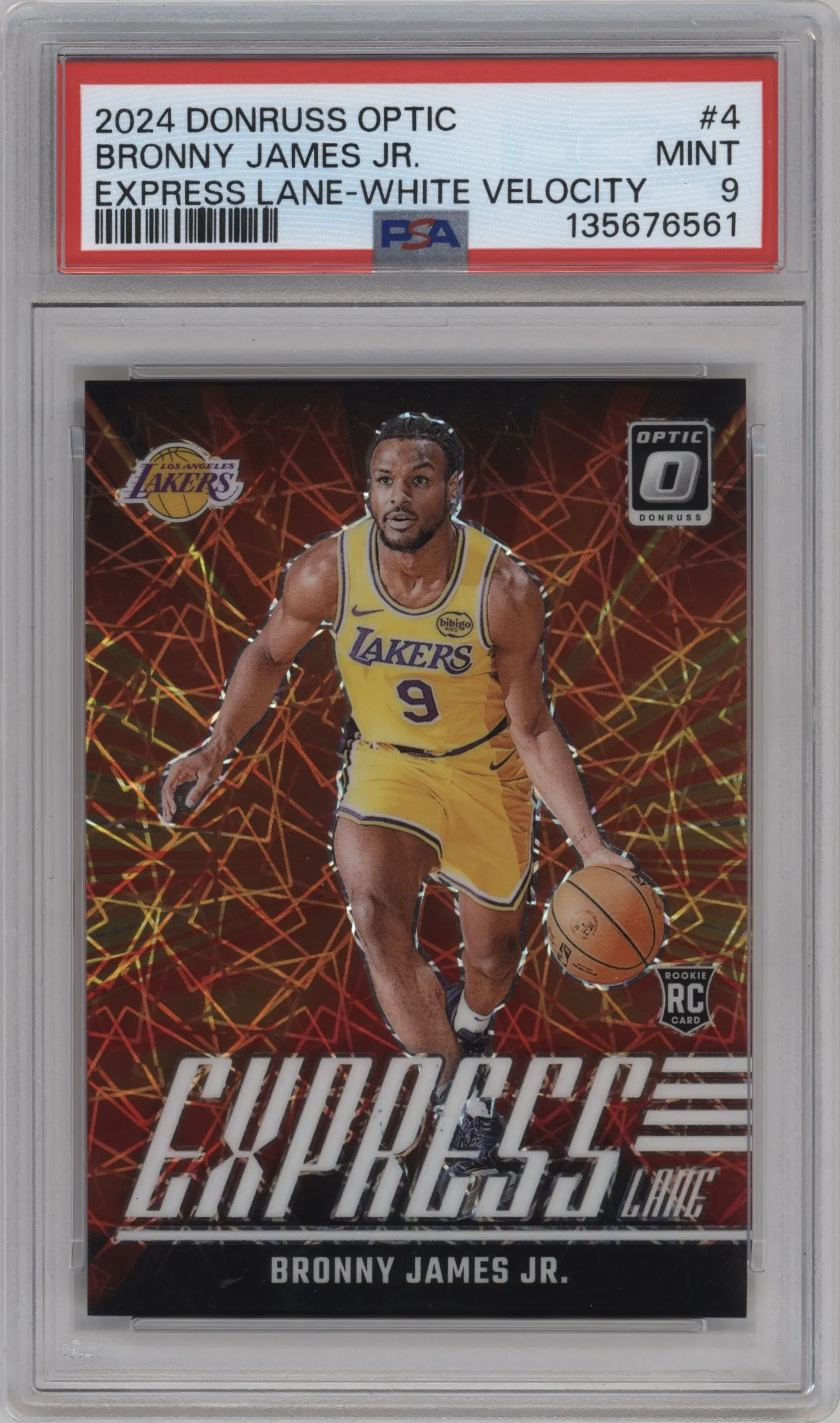 2024 Donruss Optic Express Lane Bronny James Jr. White Velocity PSA 9