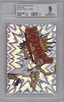 Stephen Curry from the 2013-14 Panini Innovation set graded by Beckett and given an overall grade of 9.