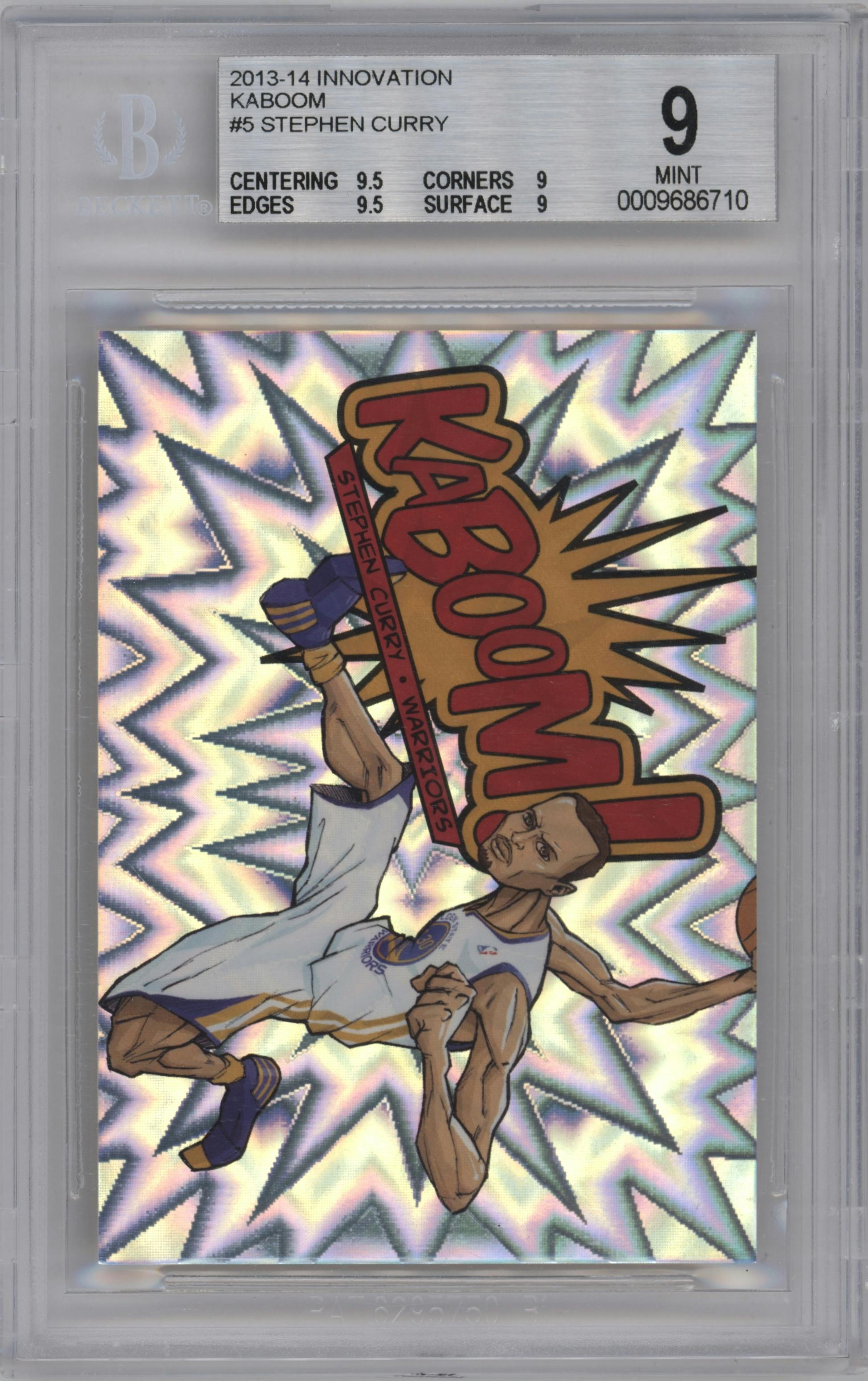 Stephen Curry from the 2013-14 Panini Innovation set graded by Beckett and given an overall grade of 9.