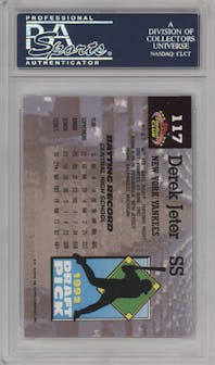 Derek Jeter from the 1993 Stadium Club Murphy set graded by PSA and given an overall grade of 10.