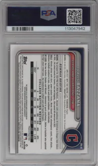 Travis Bazzana from the 2024 Bowman Draft Sapphire Edition set graded by PSA and given an overall grade of 10.