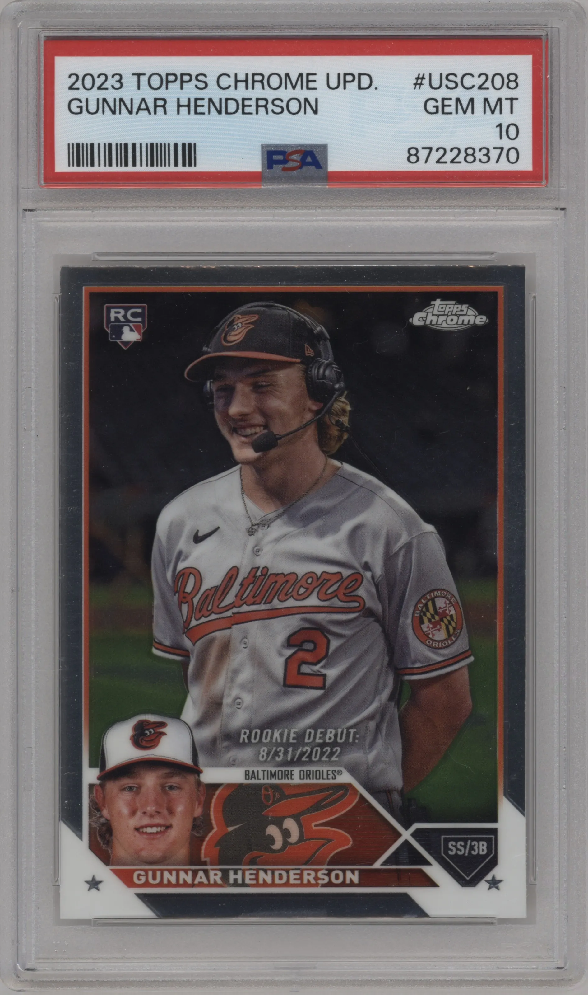 2023 Topps Chrome Update Gunnar Henderson PSA 10