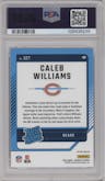 Caleb Williams from the 2024 Donruss set featuring a Pink parallel graded by PSA and given an overall grade of 10.