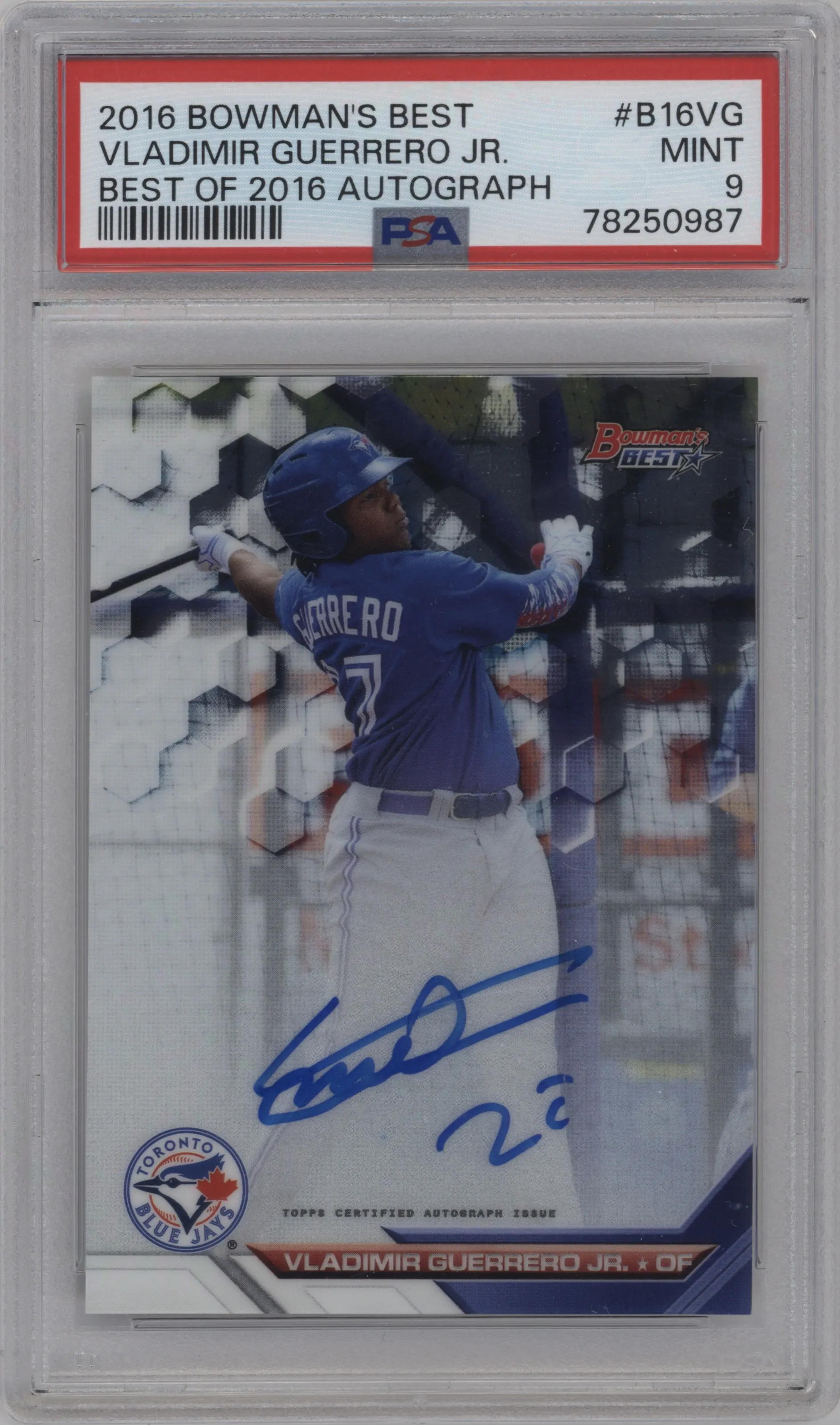 2016 Bowman’s Best Best of 2016 Auto Vladimir Guerrero Jr. #B16-VG PSA 9