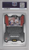 Brock Bowers from the 2024 Panini Prizm Draft Picks set featuring a Red parallel graded by PSA and given an overall grade of 9.