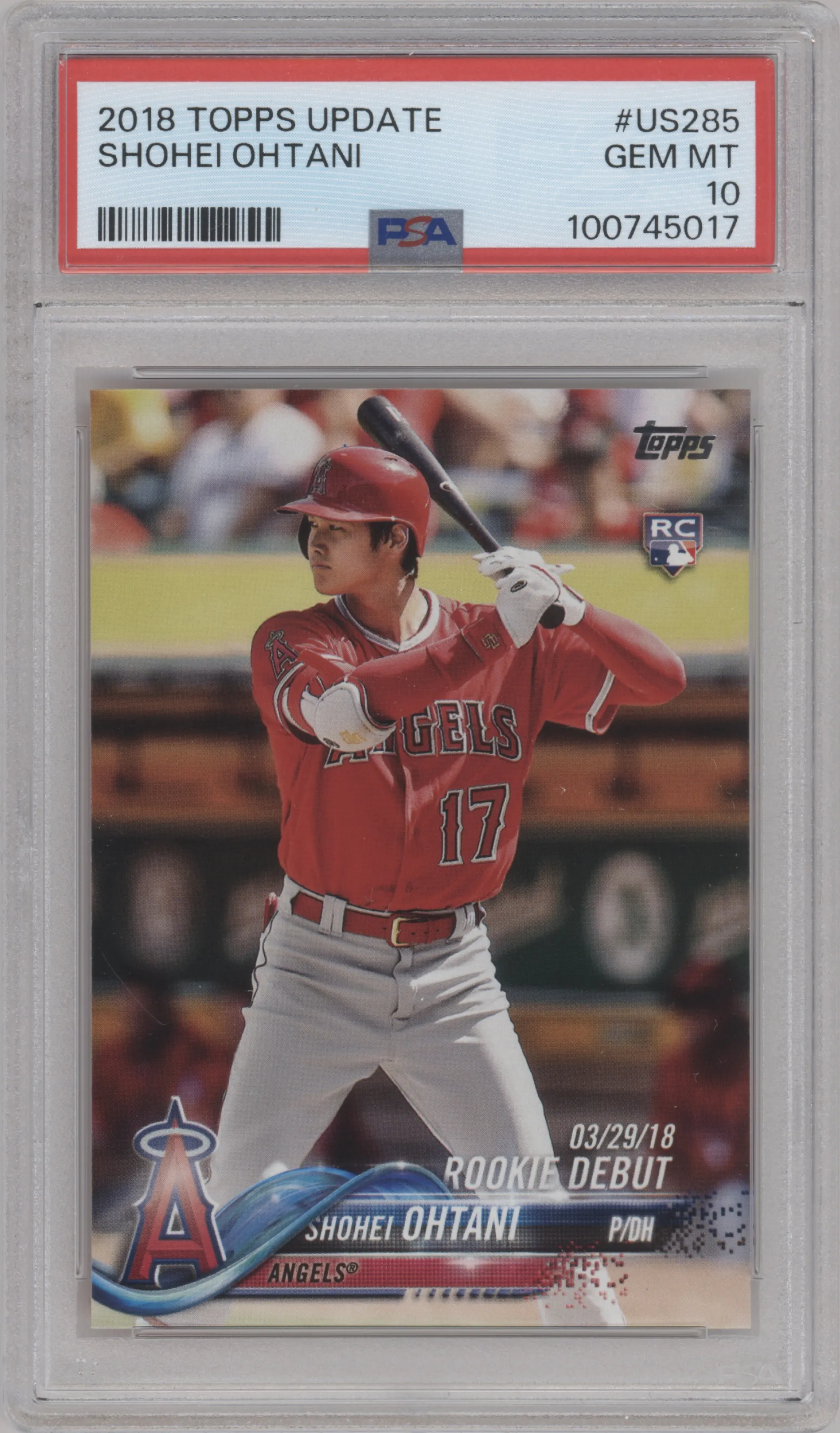 2018 Topps Update Shohei Ohtani PSA 10