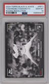 Yoshinobu Yamamoto from the 2024 Topps Black & White set graded by PSA and given an overall grade of 10.