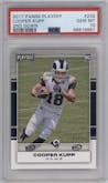 Cooper Kupp from the 2017 Panini Playoff set featuring a 2nd Down parallel graded by PSA and given an overall grade of 10.