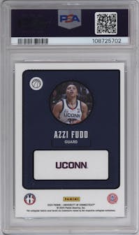 Azzi Fudd from the 2024 Panini NIL set graded by PSA and given an overall grade of 10.