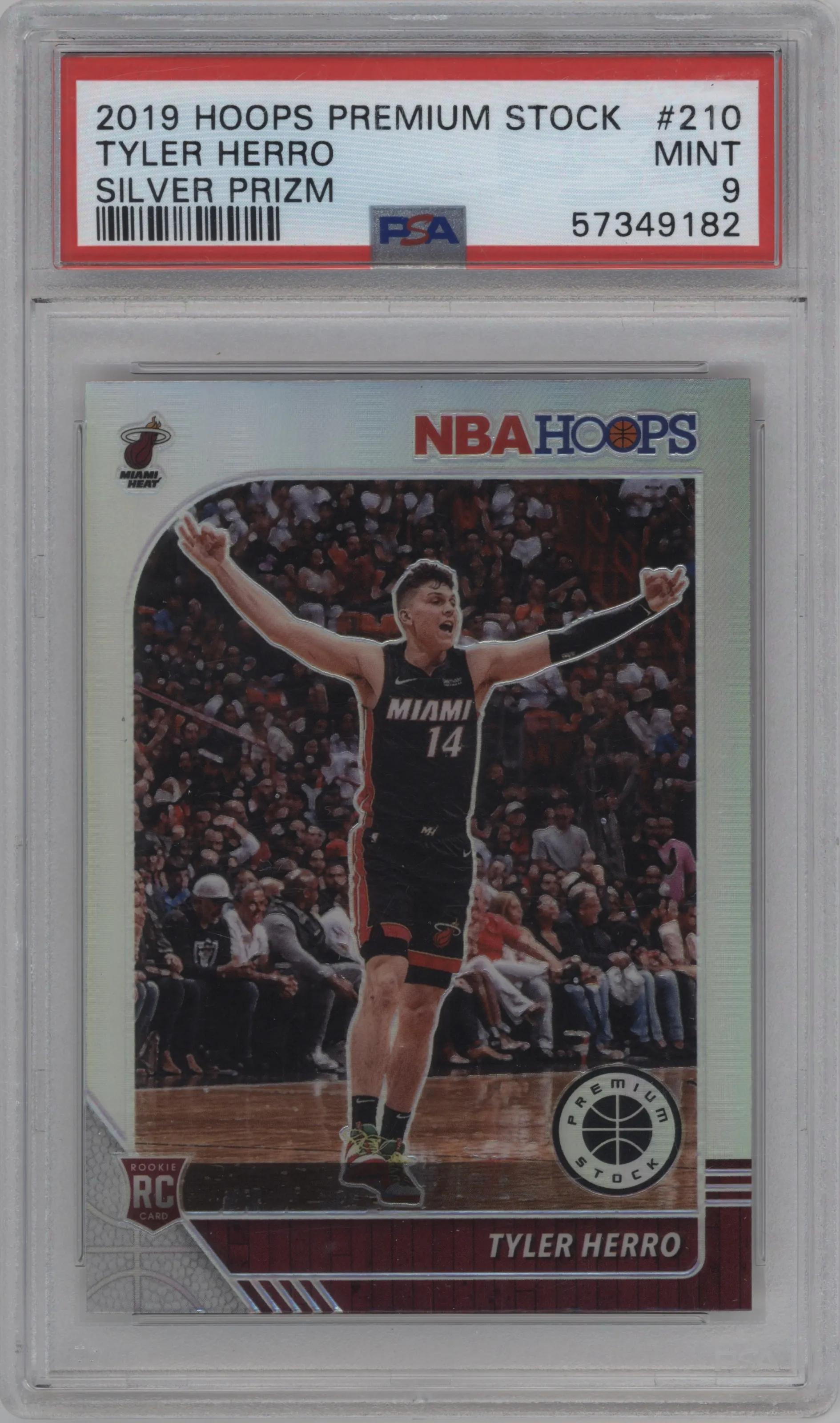 2019 Panini Hoops Premium Stock Tyler Herro Silver PSA 9
