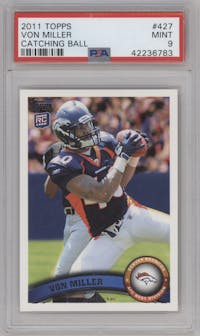 Von Miller from the 2011 Topps set graded by PSA and given an overall grade of 9.