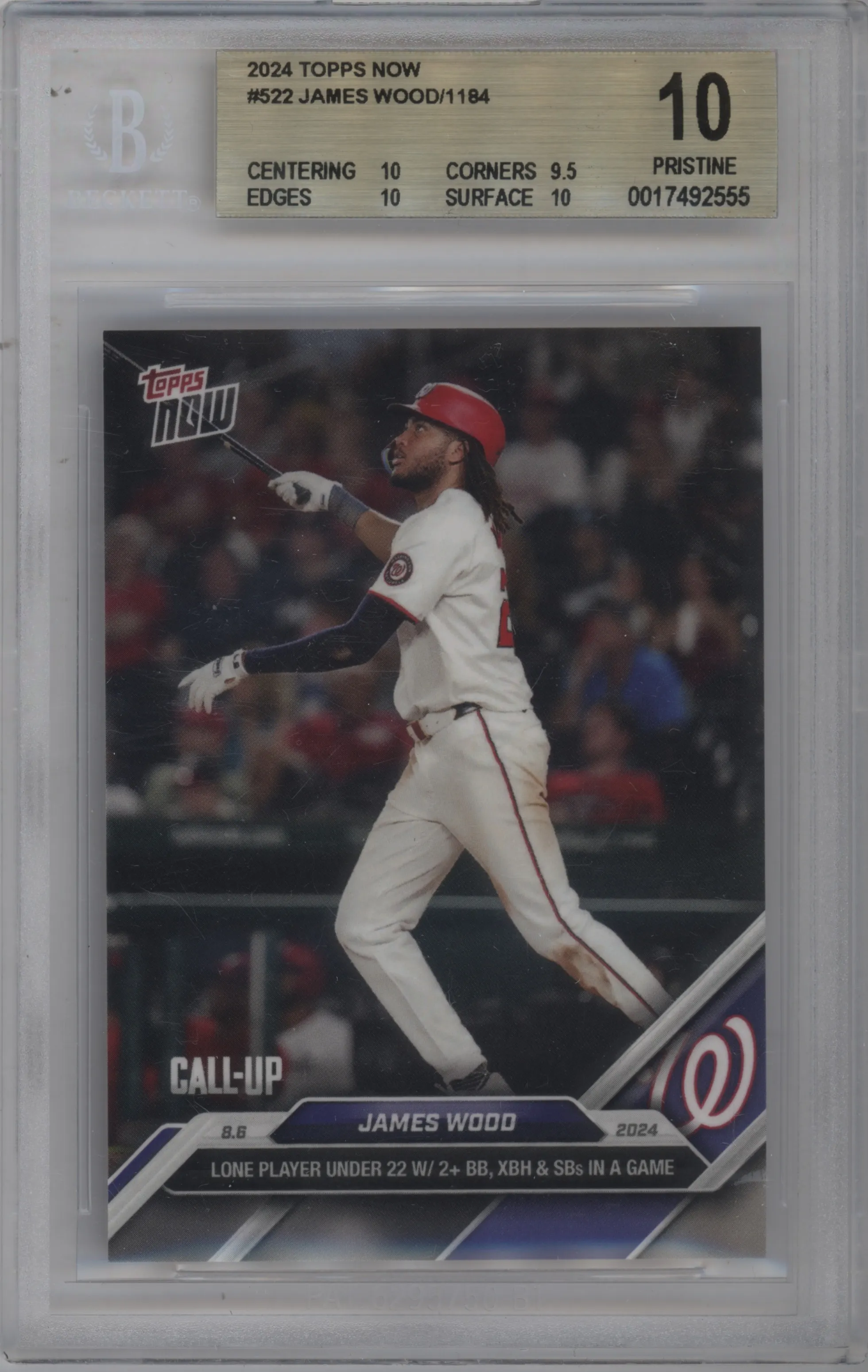 2024 Topps Now James Wood BGS 10
