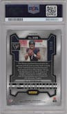 C.J. Stroud from the 2023 Panini Prizm set featuring a Purple Power parallel graded by PSA and given an overall grade of 9.
