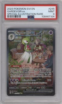 Gardevoir ex from the 2023 Pokemon SV set graded by PSA and given an overall grade of 9.
