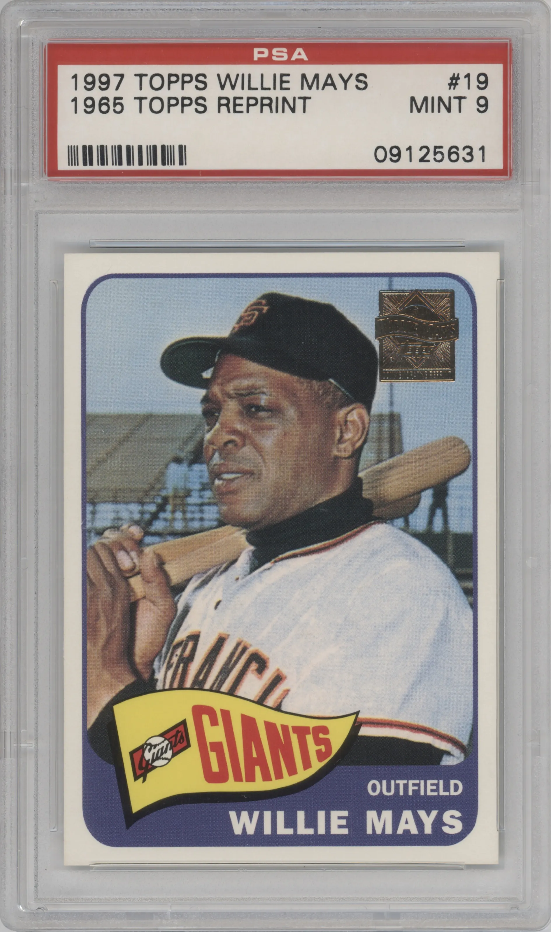 1997 Topps Willie Mays Reprints Willie Mays #19 PSA 9