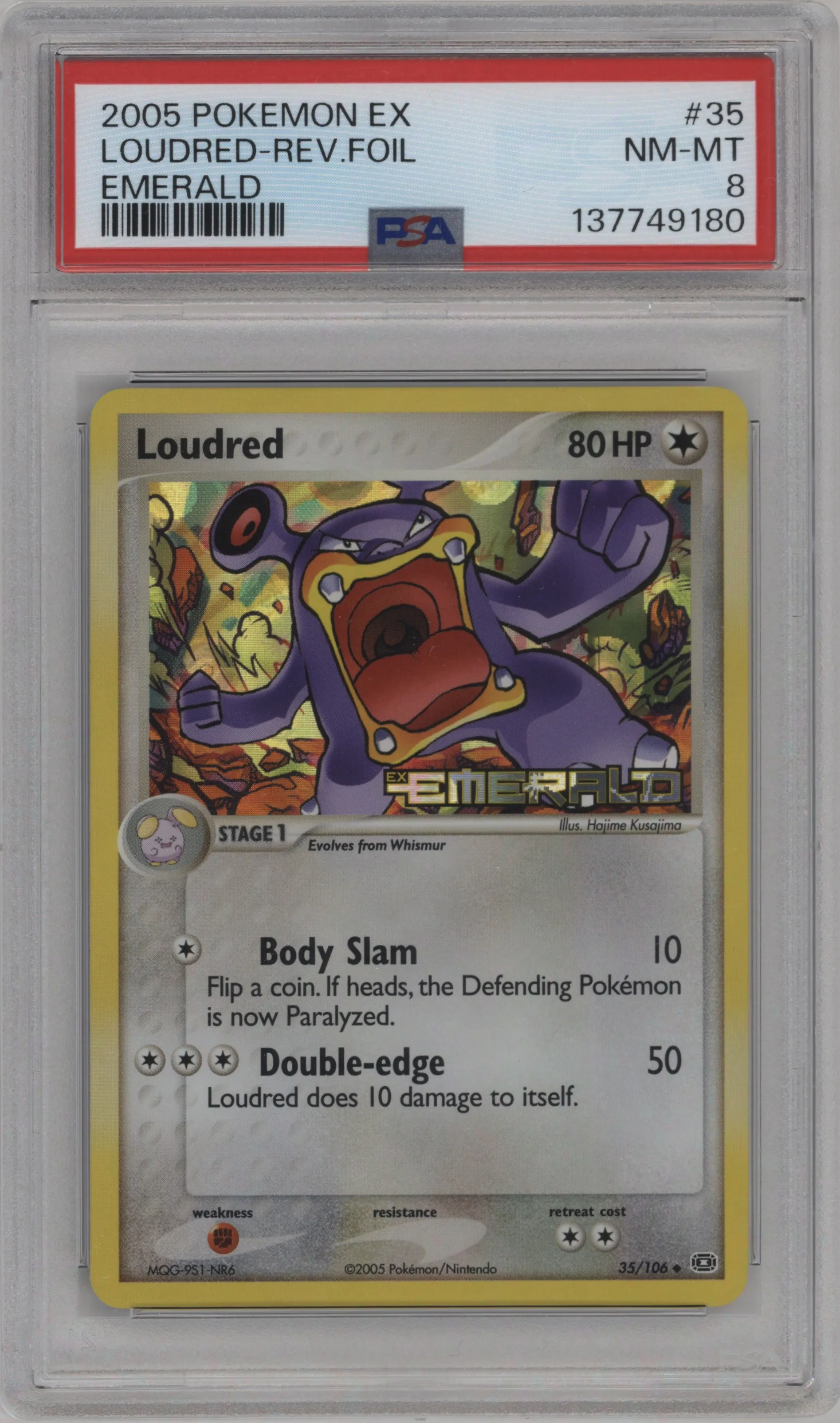 2005 Pokemon EX Emerald Loudred #35 PSA 8