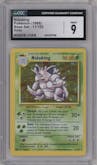 Nidoking from the 1999 Pokemon set graded by CSG and given an overall grade of 9.