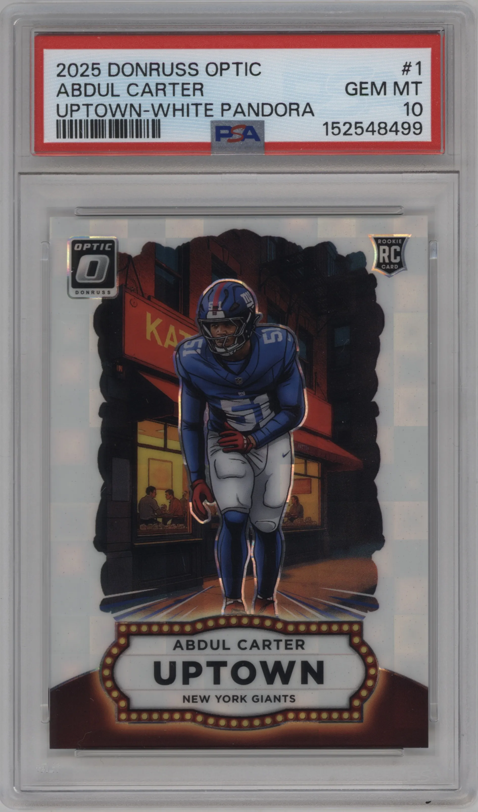 2025 Donruss Optic Uptown Abdul Carter White Pandora #1 PSA 10