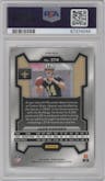 Jake Haener from the 2023 Panini Prizm set featuring a Disco parallel graded by PSA and given an overall grade of 10.