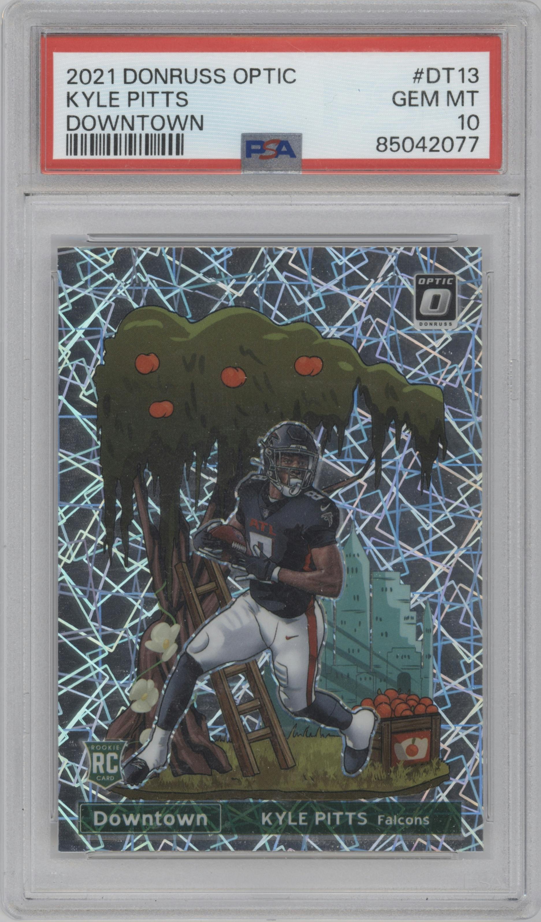 Kyle Pitts from the 2021 Panini Donruss Optic set graded by PSA and given an overall grade of 10.