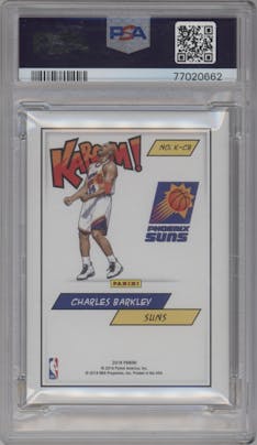 Charles Barkley from the 2018 Panini Kaboom Rewards Multi-Sport set graded by PSA and given an overall grade of 9.