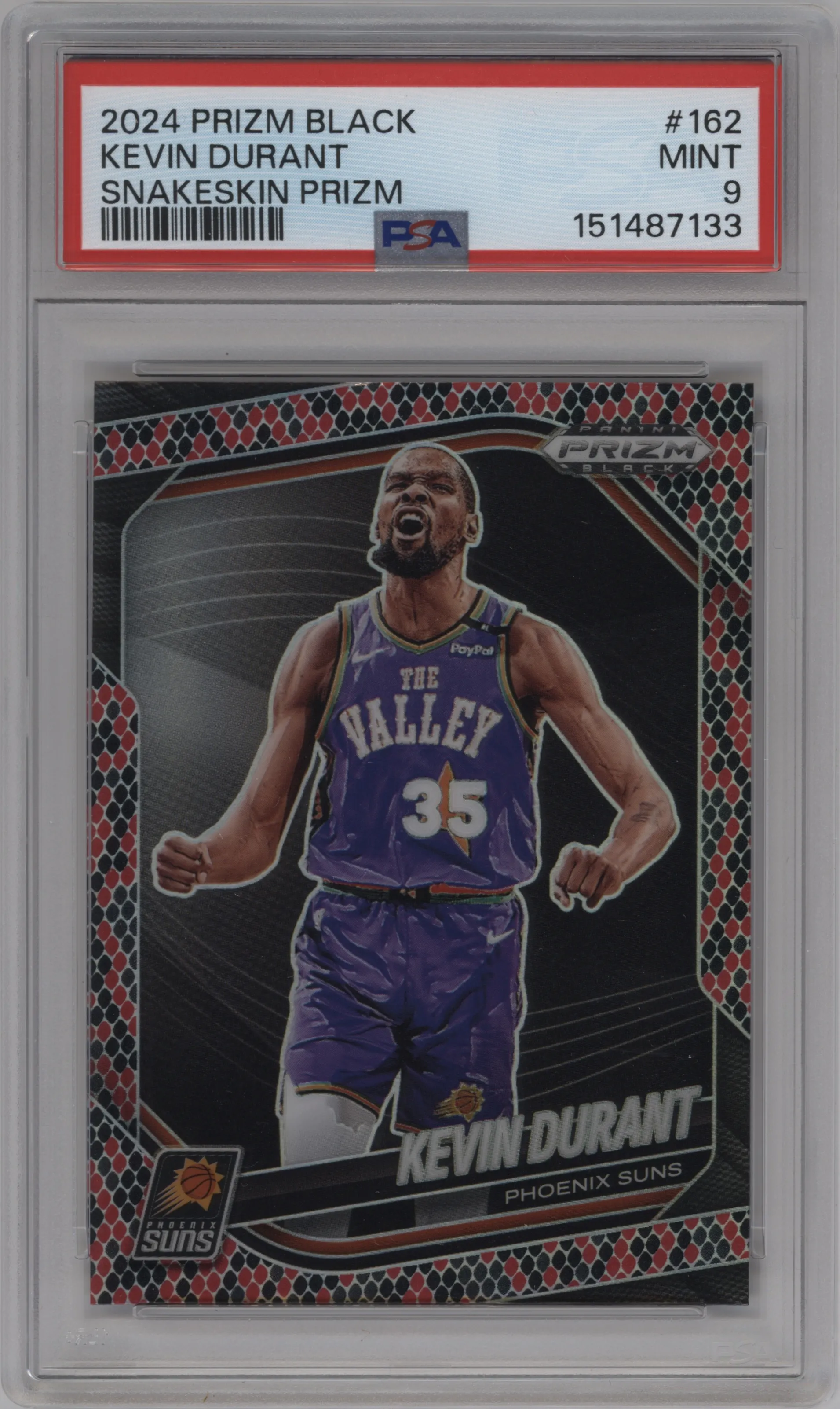 2024 Panini Prizm Black Kevin Durant Snakeskin Prizm #162 PSA 9