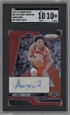 Amen Thompson from the 2024-25 Panini Prizm set featuring a Red Prizm parallel graded by SGC and given an overall grade of 10.
