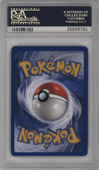 Dark Charizard from the 2000 Pokemon set graded by PSA and given an overall grade of 9.