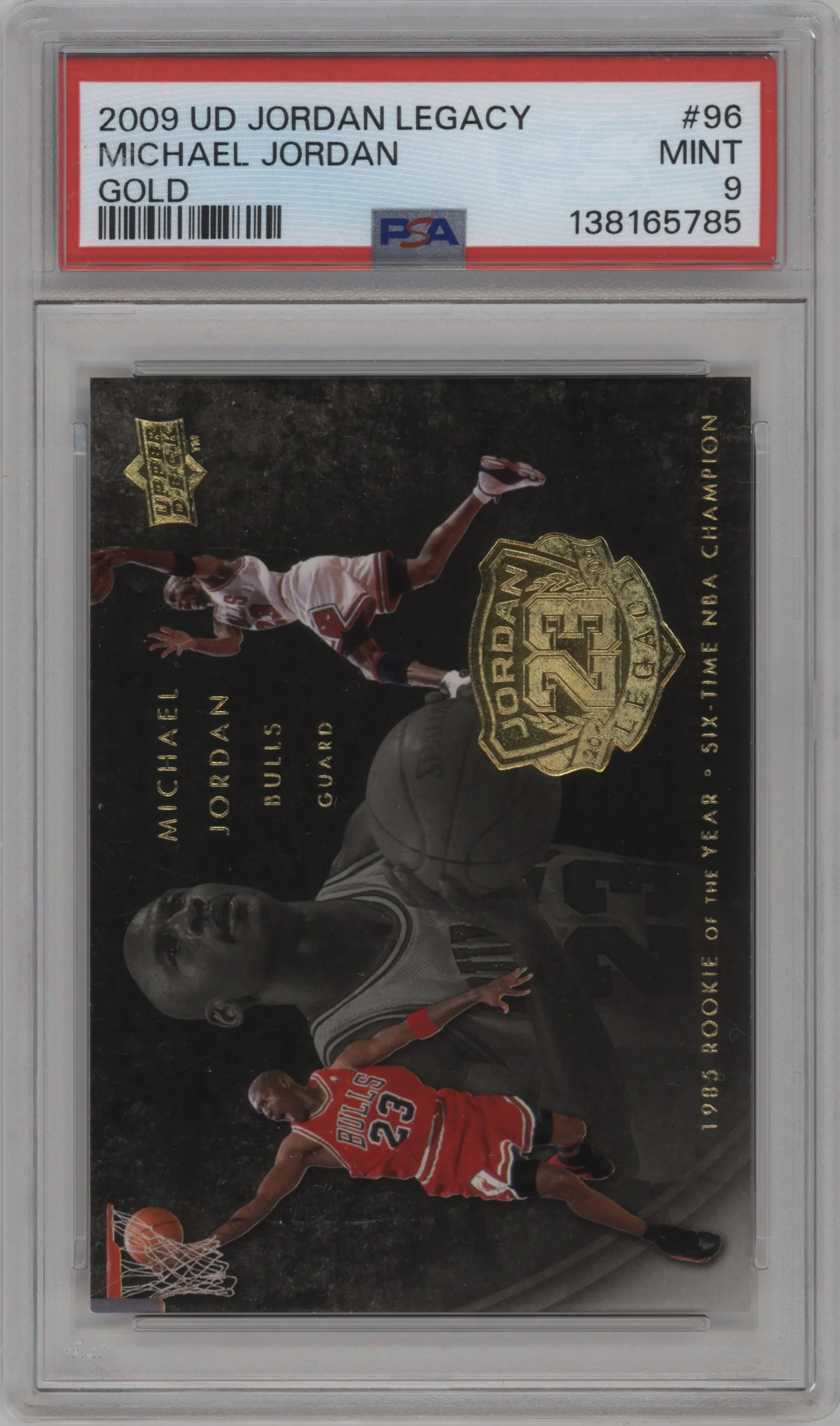 2009 Upper Deck Michael Jordan Legacy Collection Hall of Fame Edition Michael Jordan Gold #96 PSA 9