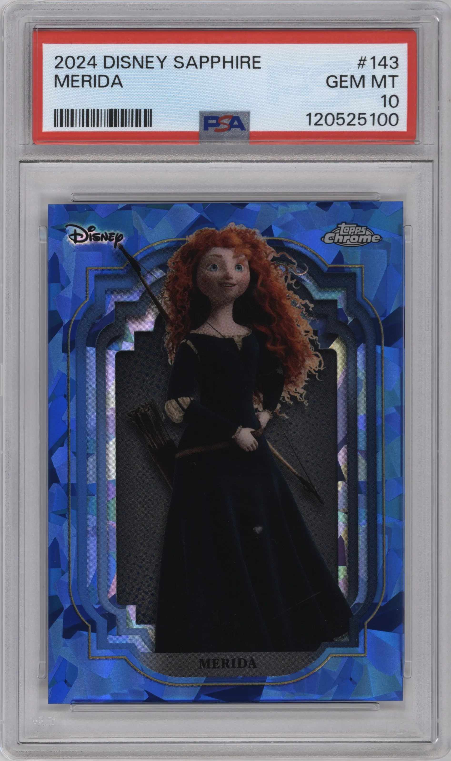 2024 Topps Chrome Disney Sapphire Edition Merida #143 PSA 10
