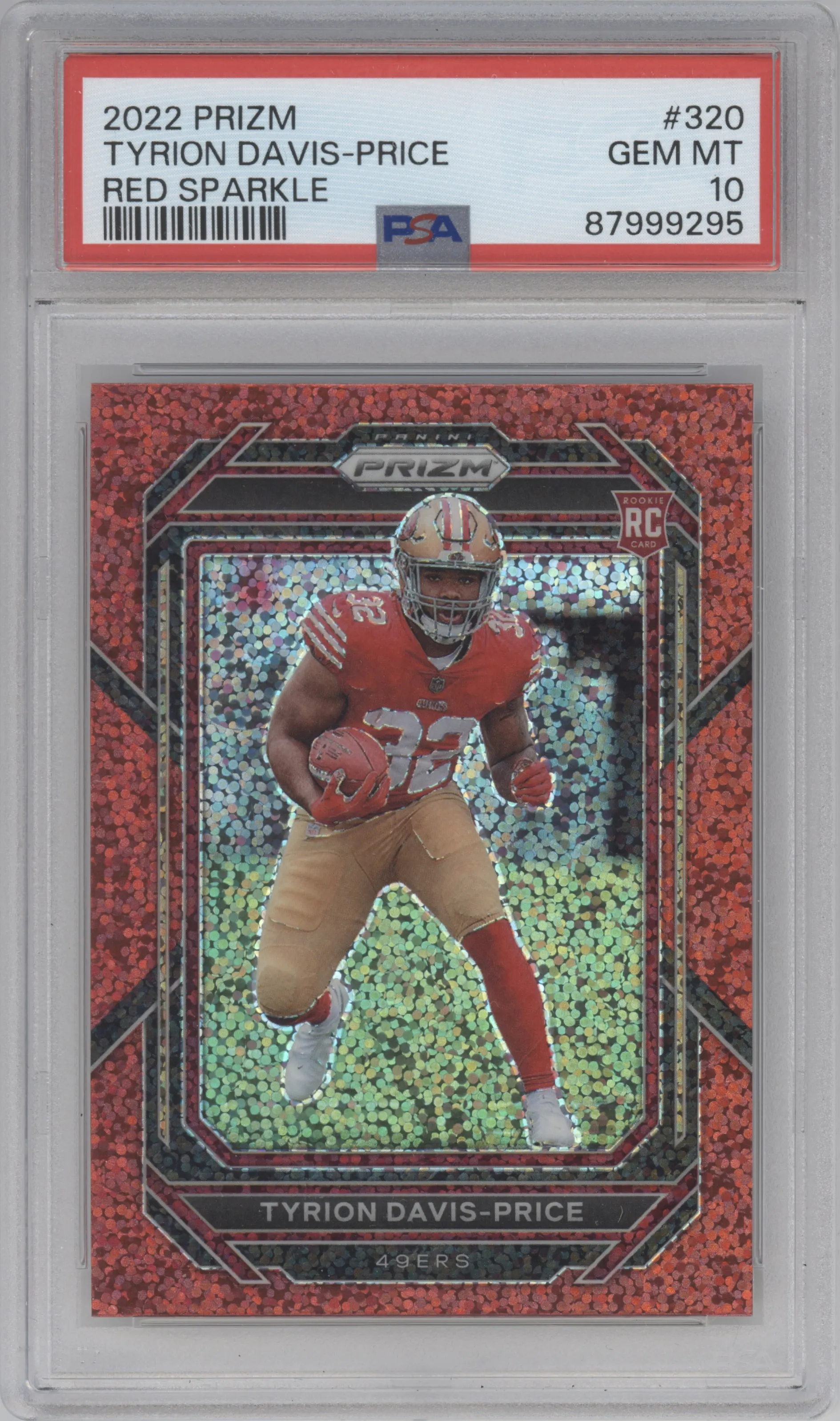 2022 Panini Prizm Tyrion Davis-Price Red Sparkle PSA 10