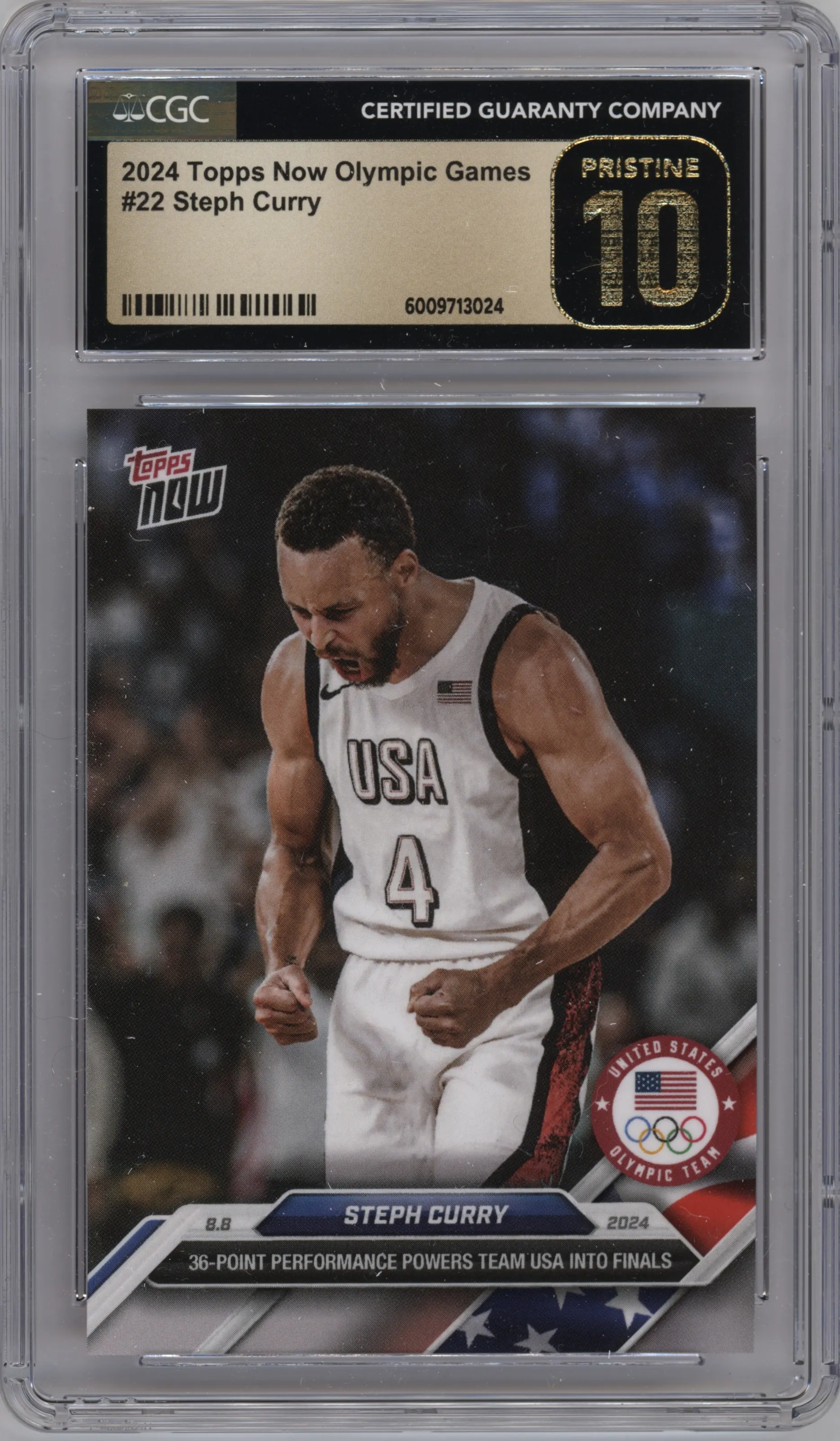2024 Topps Now Olympics Steph Curry CGC 10