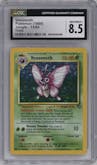 Venomoth from the 1999 Pokemon set graded by CSG and given an overall grade of 8.5.