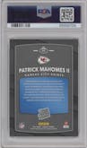 Patrick Mahomes II from the 2017 Panini Donruss set graded by PSA and given an overall grade of 8.