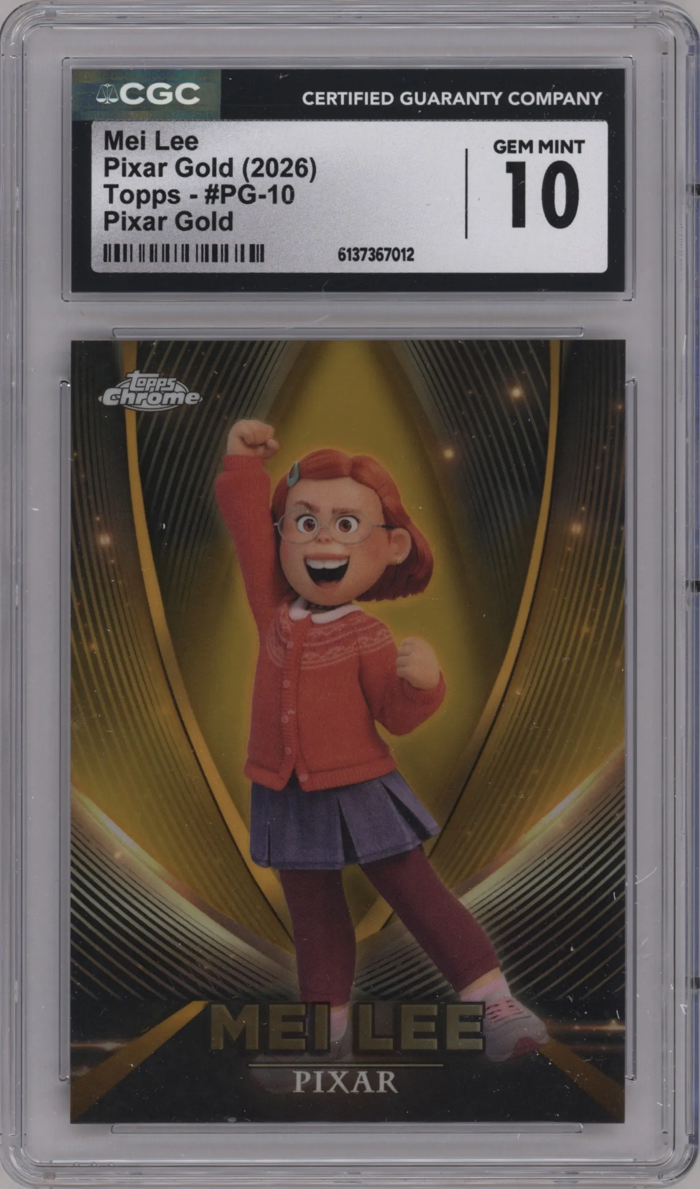 2025 Topps Pixar Gold Mei Lee CGC 10