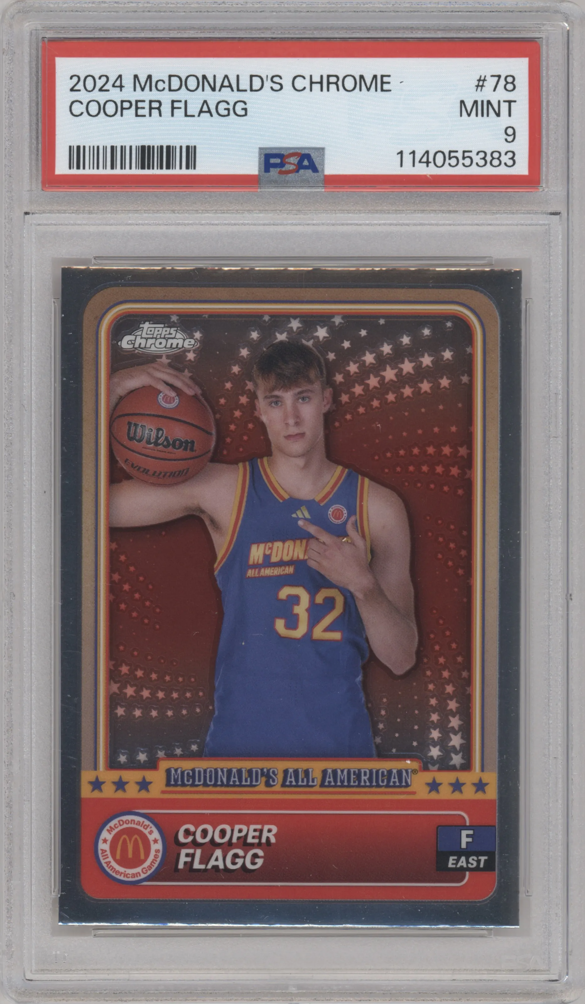 2024 Topps Chrome McDonald's All-American Cooper Flagg #78 PSA 9
