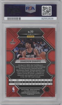 Shaedon Sharpe from the 2022-23 Panini Mosaic set featuring a White Sparkle parallel graded by PSA and given an overall grade of 10.