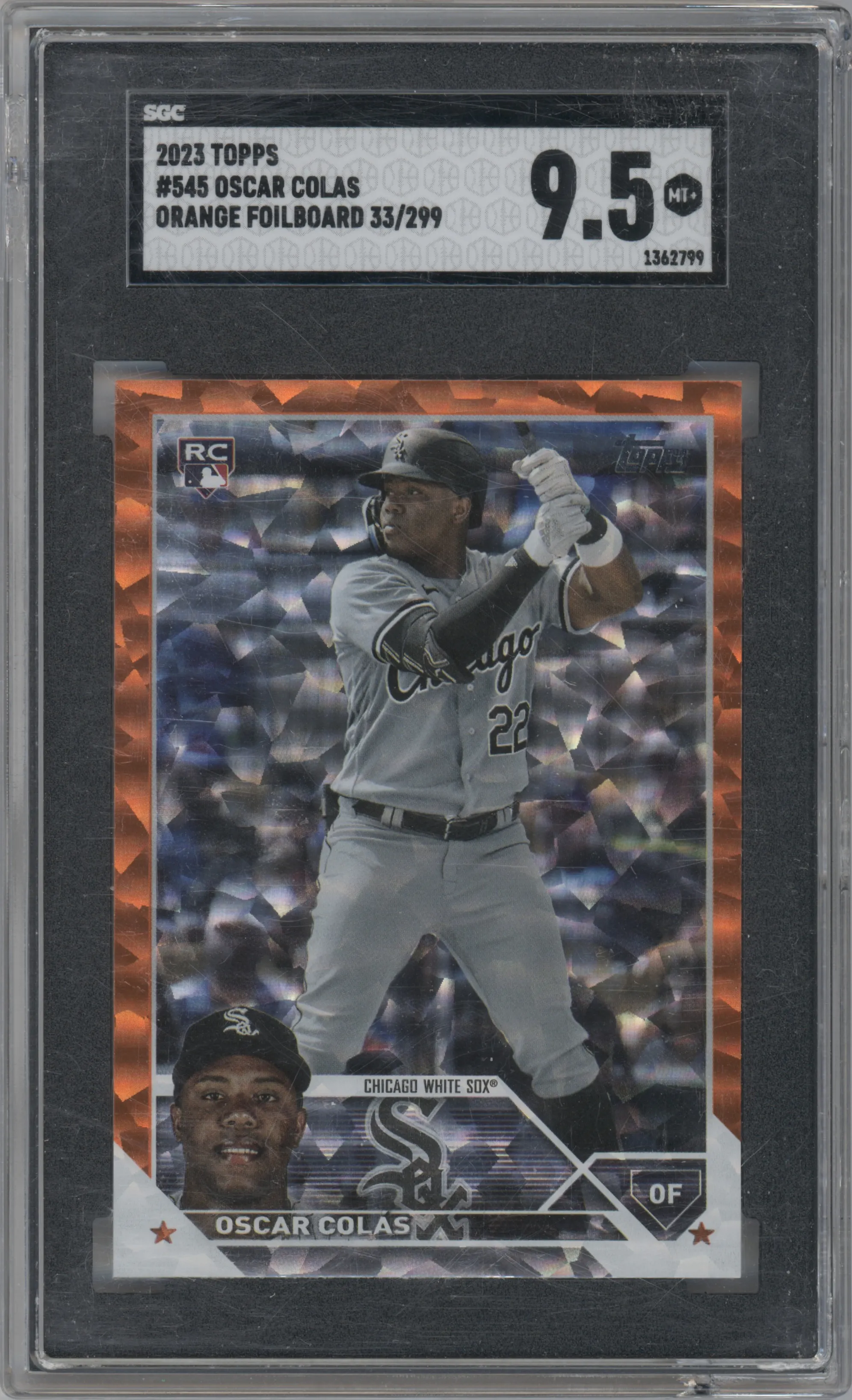 2023 Topps Series 2 Oscar Colas Orange Foil SGC 9.5