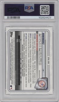 Jasson Dominguez from the 2020 Bowman Chrome set graded by PSA and given an overall grade of 10.