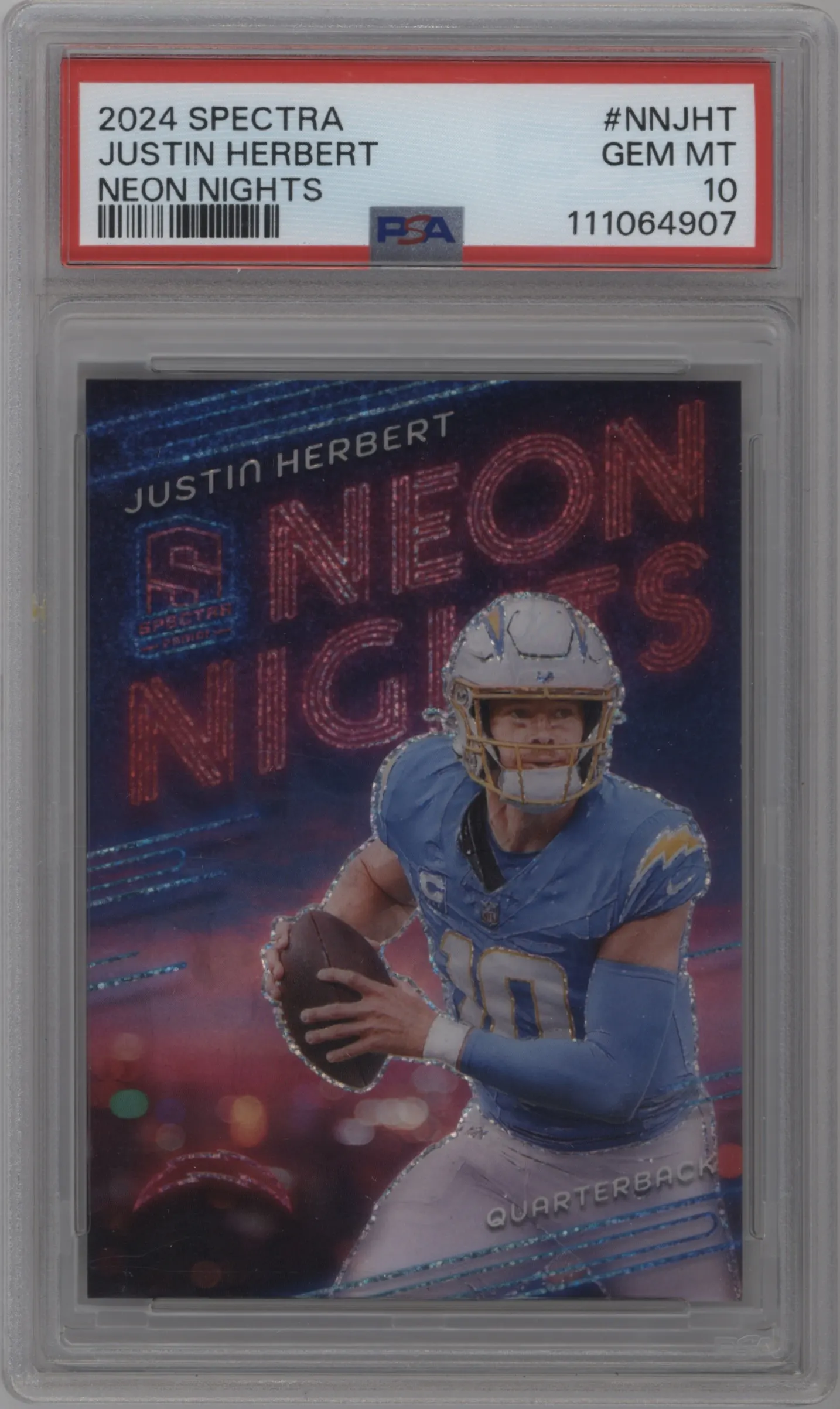 2024 Panini Spectra Neon Nights Justin Herbert #NN-JHT PSA 10