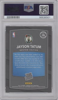 Jayson Tatum from the 2017-18 Panini Donruss Optic set featuring a Shock parallel graded by PSA and given an overall grade of 10.