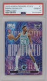 Brandon Miller from the 2023-24 Panini Hoops Premium Stock set graded by PSA and given an overall grade of 10.