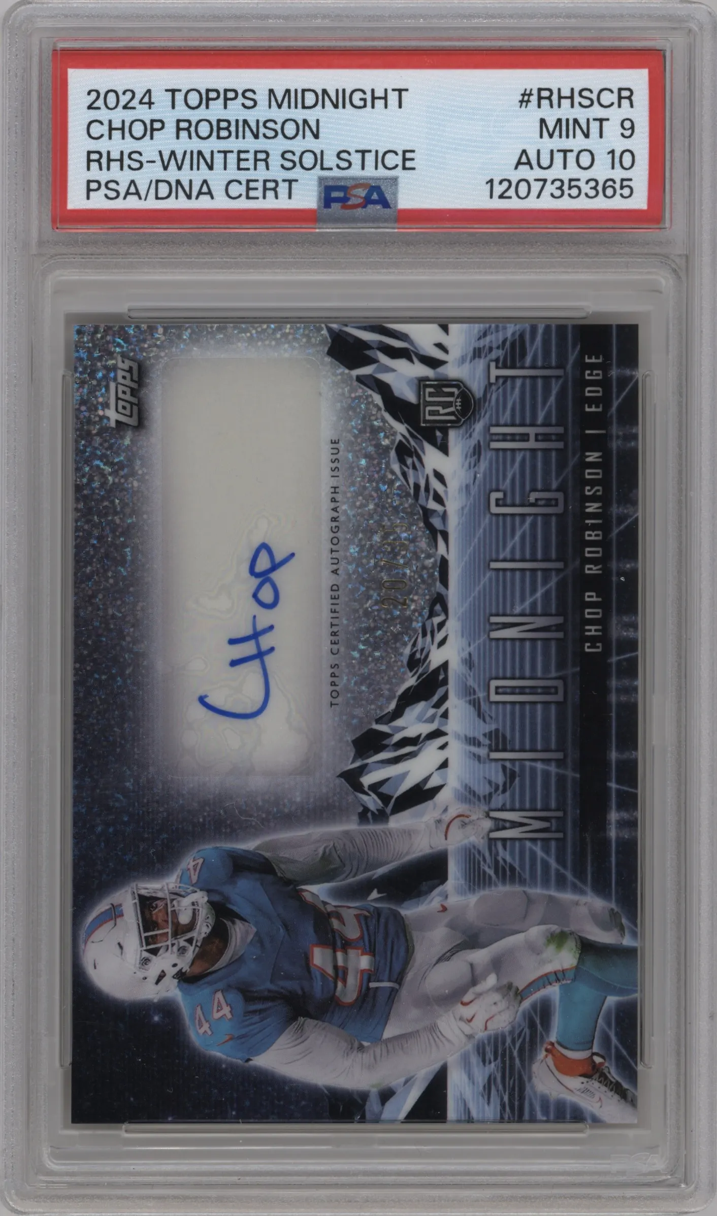 2024 Topps Midnight Rke.Horizon Sig. Chop Robinson Winter Solstice #RHS-CR PSA 9