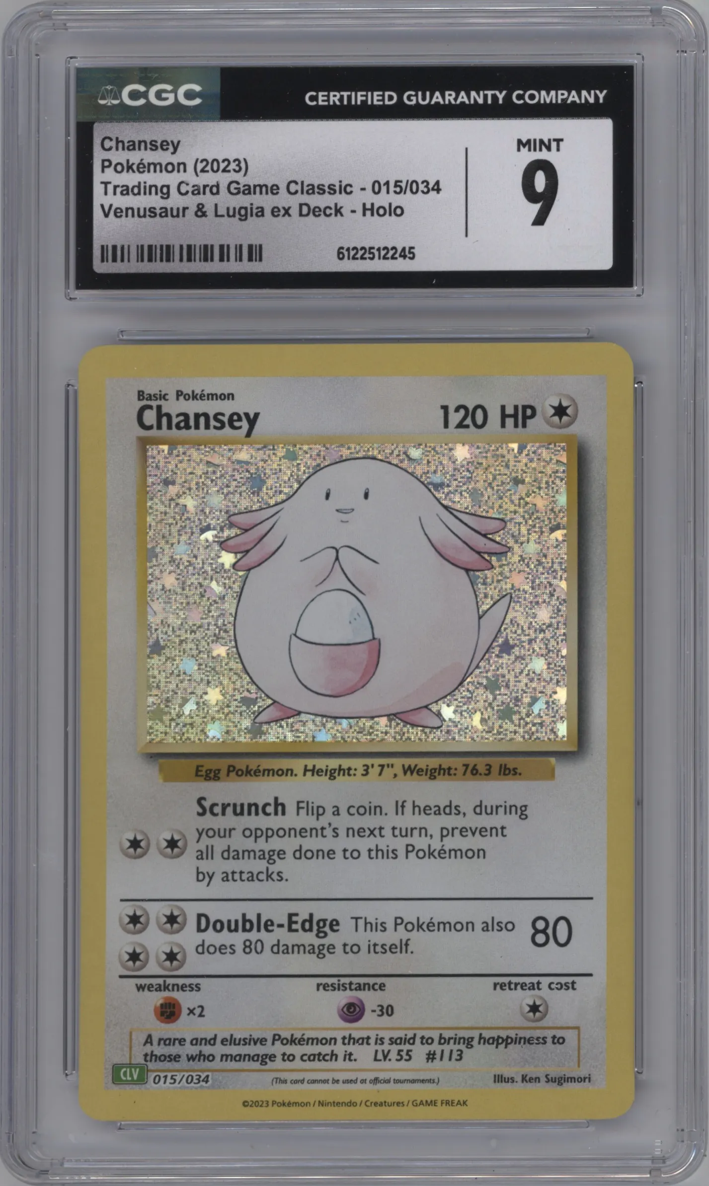 2023 Pokemon CLV Chansey CGC 9