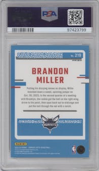 Brandon Miller from the 2023-24 Donruss Optic set featuring a Hyper Green parallel graded by PSA and given an overall grade of 10.