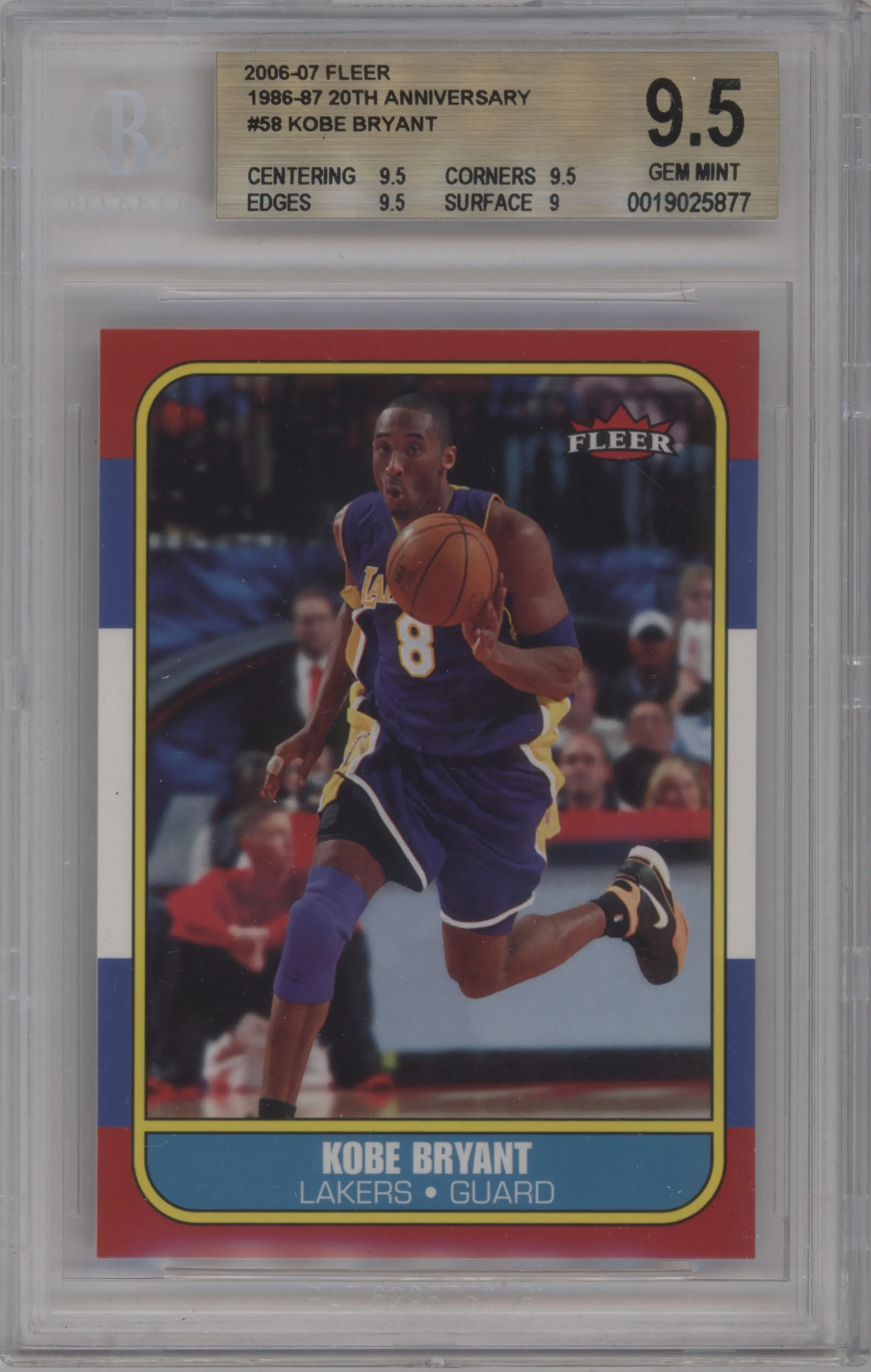 2006-07 FLEER E-X HOLO #17 KOBE BRYANT BGS 9.5 TRUE GEM MINT LOS 