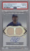 Evan Carter from the 2024 Topps Dynasty set graded by PSA and given an overall grade of 8.